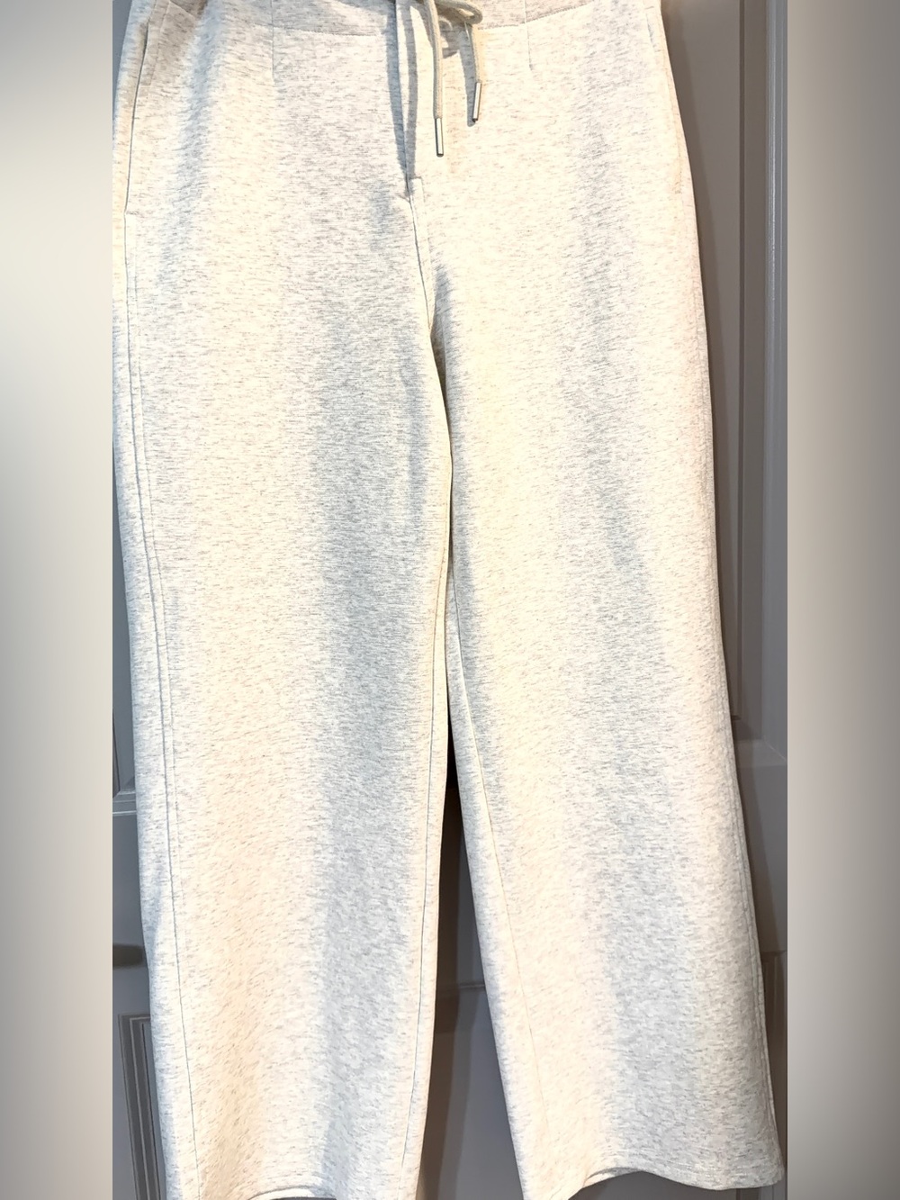 Wide-Leg Sweatpants in Heather Light Gray 100 Polyester